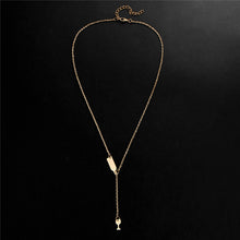 17KM Beer Cup Long Pendant Necklace For Women Wine Bottle Gold Silver Color Triangle Statement Necklace Party Fashion Jewelry