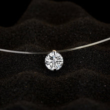 Sale Silver color Dazzling Zircon Necklace For Women And Invisible Transparent Fishing Line Simple Pendant Jewelry