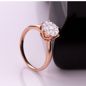 0.6CT effect SI/H Diamond Engagement Rings 18kt Rose Gold Promise Ring Fine Jewelry Wedding/Engagement Round ring