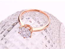 0.6CT effect SI/H Diamond Engagement Rings 18kt Rose Gold Promise Ring Fine Jewelry Wedding/Engagement Round ring