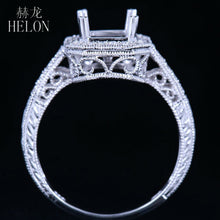 HELON HOT SELL ! Cushion Cut 7x7mm Sterling Silver 925 Ladies' 0.2ct Natural Diamonds Ring Semi Mount Women's Fine Ring Setting