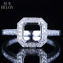 HELON HOT SELL ! Cushion Cut 7x7mm Sterling Silver 925 Ladies' 0.2ct Natural Diamonds Ring Semi Mount Women's Fine Ring Setting