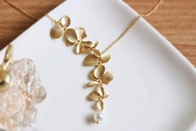 Orchid Flower Pendant Gold & Silver Plated Flower Necklace