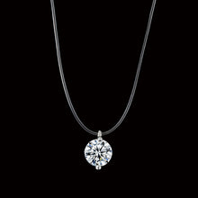 Fashion Color Silver Dazzling Clear And Invisible Zircon Necklace Simple Fishing Line Pendant Necklace Jewelry x89