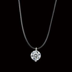 Fashion Color Silver Dazzling Clear And Invisible Zircon Necklace Simple Fishing Line Pendant Necklace Jewelry x89