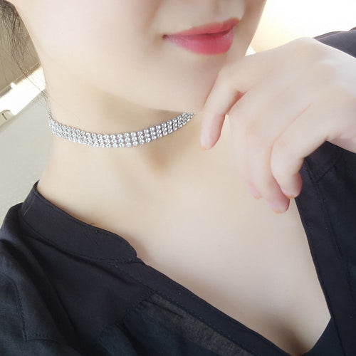 Fashion lovely Women Full Crystal Rhinestone Choker Necklace