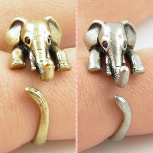 FREE GIVEAWAY - FAMSHIN 2016 New Hot Vintage lovely Anti Silver Gold Color Adjustable Elephant Wrap Rings for Women Party Gifts