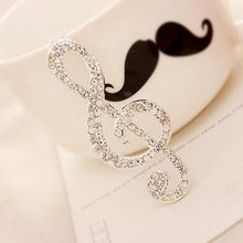FAMSHIN 2016 New Hot Women Chic rhinestone rhythm music note suspension sweater long chain necklace gold and silver color