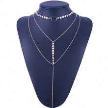 IPARAM 2017 Hot Sale Gold Silver Sequins Long Tassel Star Choker Necklace Women Double Layer Sequins multilayer necklace