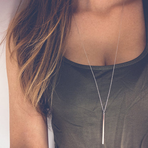 IPARAM new fashion simple gold and silver chain necklace series charm bar necklace pendant ladies gift