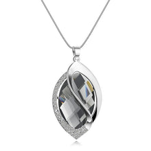RAVIMOUR Fashion Choker Women Necklace Jewelry Geometric Crystal Statement Pendant Necklace Silver Color Long Chain Colar 2018
