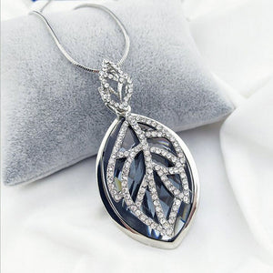 RAVIMOUR Fashion Choker Women Necklace Jewelry Geometric Crystal Statement Pendant Necklace Silver Color Long Chain Colar 2018