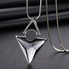 RAVIMOUR Fashion Choker Women Necklace Jewelry Geometric Crystal Statement Pendant Necklace Silver Color Long Chain Colar 2018