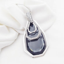 RAVIMOUR Fashion Choker Women Necklace Jewelry Geometric Crystal Statement Pendant Necklace Silver Color Long Chain Colar 2018