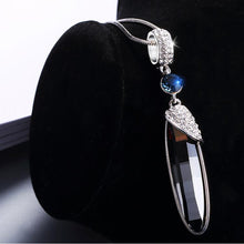 RAVIMOUR Fashion Choker Women Necklace Jewelry Geometric Crystal Statement Pendant Necklace Silver Color Long Chain Colar 2018