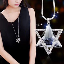 RAVIMOUR Fashion Choker Women Necklace Jewelry Geometric Crystal Statement Pendant Necklace Silver Color Long Chain Colar 2018