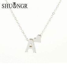 SHUANGR Charms Tiny Silver initial Necklace Letter Choker Initials Name Necklaces Pendant for Women Girl Best Birthday Gift