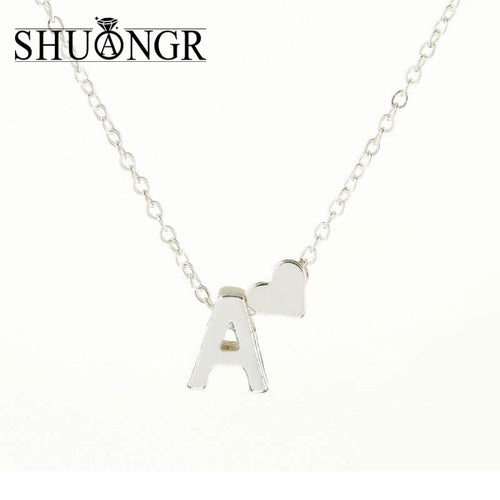 SHUANGR Charms Tiny Silver initial Necklace Letter Choker Initials Name Necklaces Pendant for Women Girl Best Birthday Gift