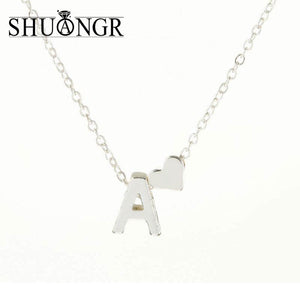 SHUANGR Charms Tiny Silver initial Necklace Letter Choker Initials Name Necklaces Pendant for Women Girl Best Birthday Gift