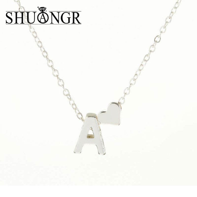 SHUANGR Charms Tiny Silver initial Necklace Letter Choker Initials Name Necklaces Pendant for Women Girl Best Birthday Gift