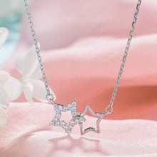 New Year Gift 925 Sterling Silver Moon Star Pendant Necklace AAA Zirconia Necklaces Fine Jewelry For Women 2.84g/15mm*20mm