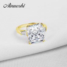 AINUOSHI 10K Solid Yellow Gold TC Collection Wedding Ring Top Quality Anelli Donna 5 ct Simulated Diamond Women Engagement Rings