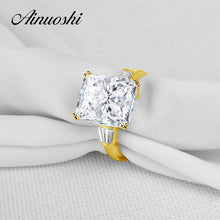 AINUOSHI 10K Solid Yellow Gold TC Collection Wedding Ring Top Quality Anelli Donna 5 ct Simulated Diamond Women Engagement Rings