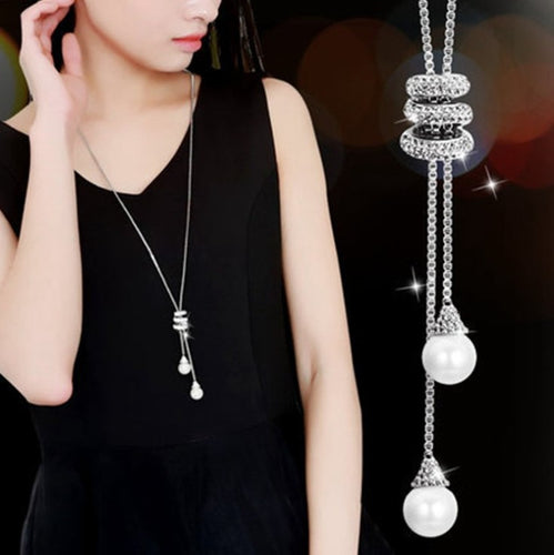 Fashion long section Angel baby sweater chain necklace Fine jewelry Crystals from Swarovski female clothes hanging chain jewelry