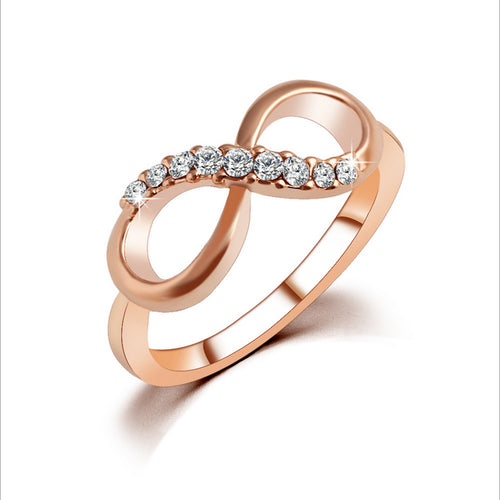 FREE GIVEAWAY - 8 Shaped Fashion Women Ring Finger Jewelry Rose Gold Color Rhinestone Crystal Rings 6/7/8/9 Size Hot Sale