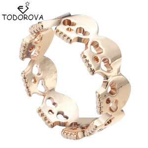 FREE GIVEAWAY - Todorova Gothic Men's Ring Skull Biker Zinc Alloy Male Ring for Women Personalized Punk Silver Gold Wedding Band
