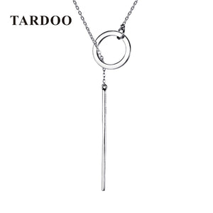 Tardoo 925 Sterling Silver Long Pendant Line Round Necklace Simple and Romantic Style Fine Jewelry New Year Gift for Women