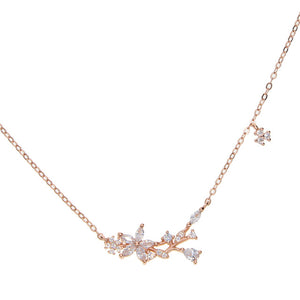 New arrive dainty delicate four clover lucky girl chain cz clover charm 100% 925 sterling silver choker chain silver necklace