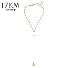 17KM Beer Cup Long Pendant Necklace For Women Wine Bottle Gold Silver Color Triangle Statement Necklace Party Fashion Jewelry