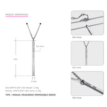 Tardoo Line Needle 925 Sterling Silver Long Pendant Necklace Simple and Romantic Style Fine Jewelry Valentine's Gift for Women