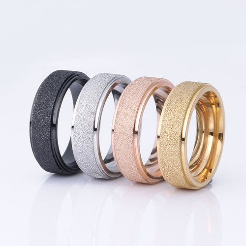 FREE GIVEAWAY - Titanium Steel Ring High Quality Black Rose Gold Silver Color Wedding engagement Frosted Rings for Men Women