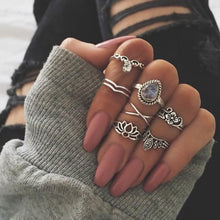 FREE GIVEAWAY - WLP punk ring set Vintage 12 pcs/ set Cactus Elephant Fox Rings Set Bohemia Hollow Bird Lion Shape Carved Midi Finger Rings