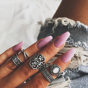 FREE GIVEAWAY - WLP punk ring set Vintage 12 pcs/ set Cactus Elephant Fox Rings Set Bohemia Hollow Bird Lion Shape Carved Midi Finger Rings