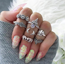 FREE GIVEAWAY - WLP punk ring set Vintage 12 pcs/ set Cactus Elephant Fox Rings Set Bohemia Hollow Bird Lion Shape Carved Midi Finger Rings