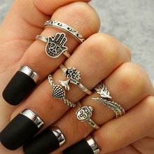 FREE GIVEAWAY - WLP punk ring set Vintage 12 pcs/ set Cactus Elephant Fox Rings Set Bohemia Hollow Bird Lion Shape Carved Midi Finger Rings