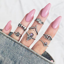 FREE GIVEAWAY - WLP punk ring set Vintage 12 pcs/ set Cactus Elephant Fox Rings Set Bohemia Hollow Bird Lion Shape Carved Midi Finger Rings