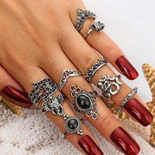 FREE GIVEAWAY - WLP punk ring set Vintage 12 pcs/ set Cactus Elephant Fox Rings Set Bohemia Hollow Bird Lion Shape Carved Midi Finger Rings