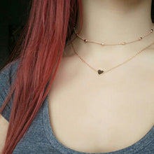 Silver Gold Color Jewelry Love Heart Necklaces & Pendants Double Chain Choker Necklace Collar Women Statement Jewelry Bijoux