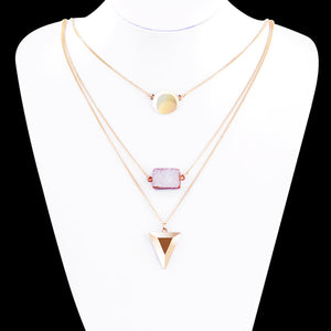 New Fahion Hot Multilayer Gold Plated Statement Necklace Choker Pendant Jewelry for Women Gift Girls