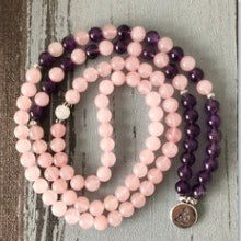 Hottest Woman Mala Necklace & bracelets For Women Rose Quartzs Amethysts Yoga Bracelet Mala Lotus 108 Beads Pink Bracelet