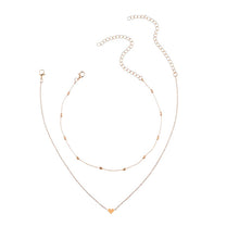 Silver Gold Color Love Heart Pendant Necklace Short Chain Layered Choker Necklace Women Statement Collar Jewelry Gift Bijoux