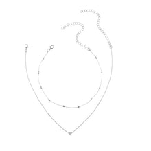 Silver Gold Color Love Heart Pendant Necklace Short Chain Layered Choker Necklace Women Statement Collar Jewelry Gift Bijoux