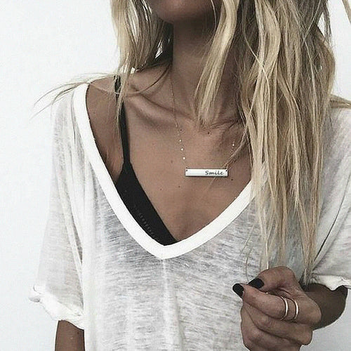 Tardoo Authentic 925 Sterling Silver Necklaces for Women Hot Sale Simle Font Symbol Joyful Necklaces  Fine Jewelry Free Shipping