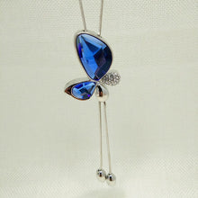 JAVRICK 1 PC Fashion Women Bowknot Pendant Necklace Rhinestone Butterfly Long Sweater Chain  4 Color