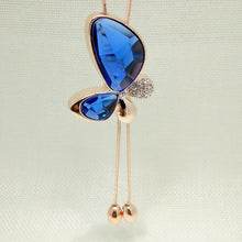 JAVRICK 1 PC Fashion Women Bowknot Pendant Necklace Rhinestone Butterfly Long Sweater Chain  4 Color