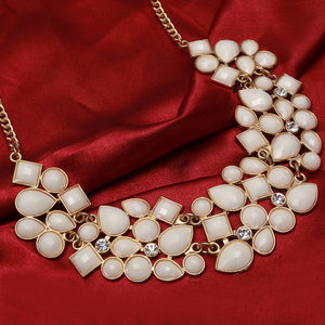 Gem Statement Necklaces & Pendants Vintage Gold Silver Plated Chain Choker Collier Bijoux Femme Maxi For Women Collars Colar